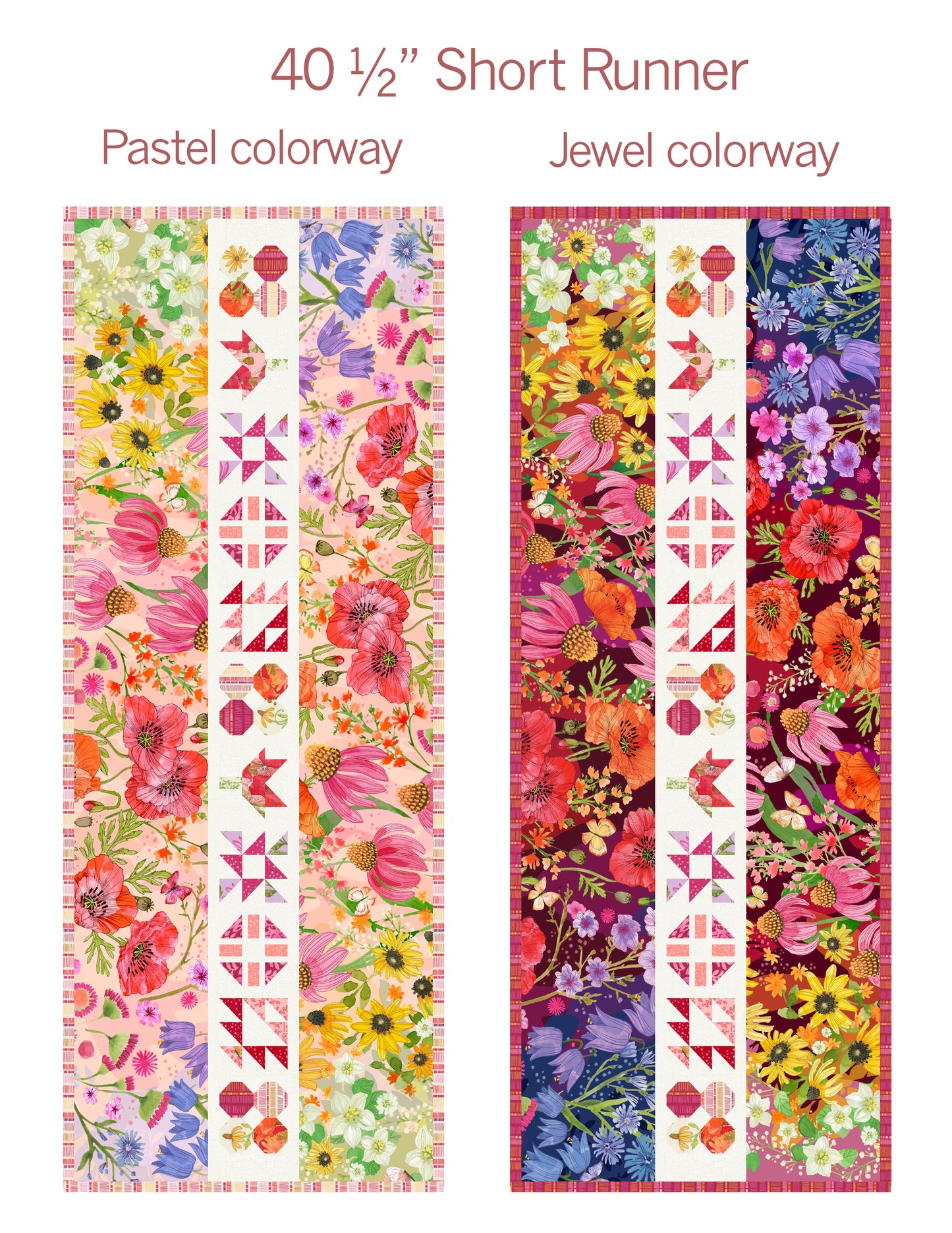 Centerpieced Table Runner Kit -SHORT 40" Dark colorway