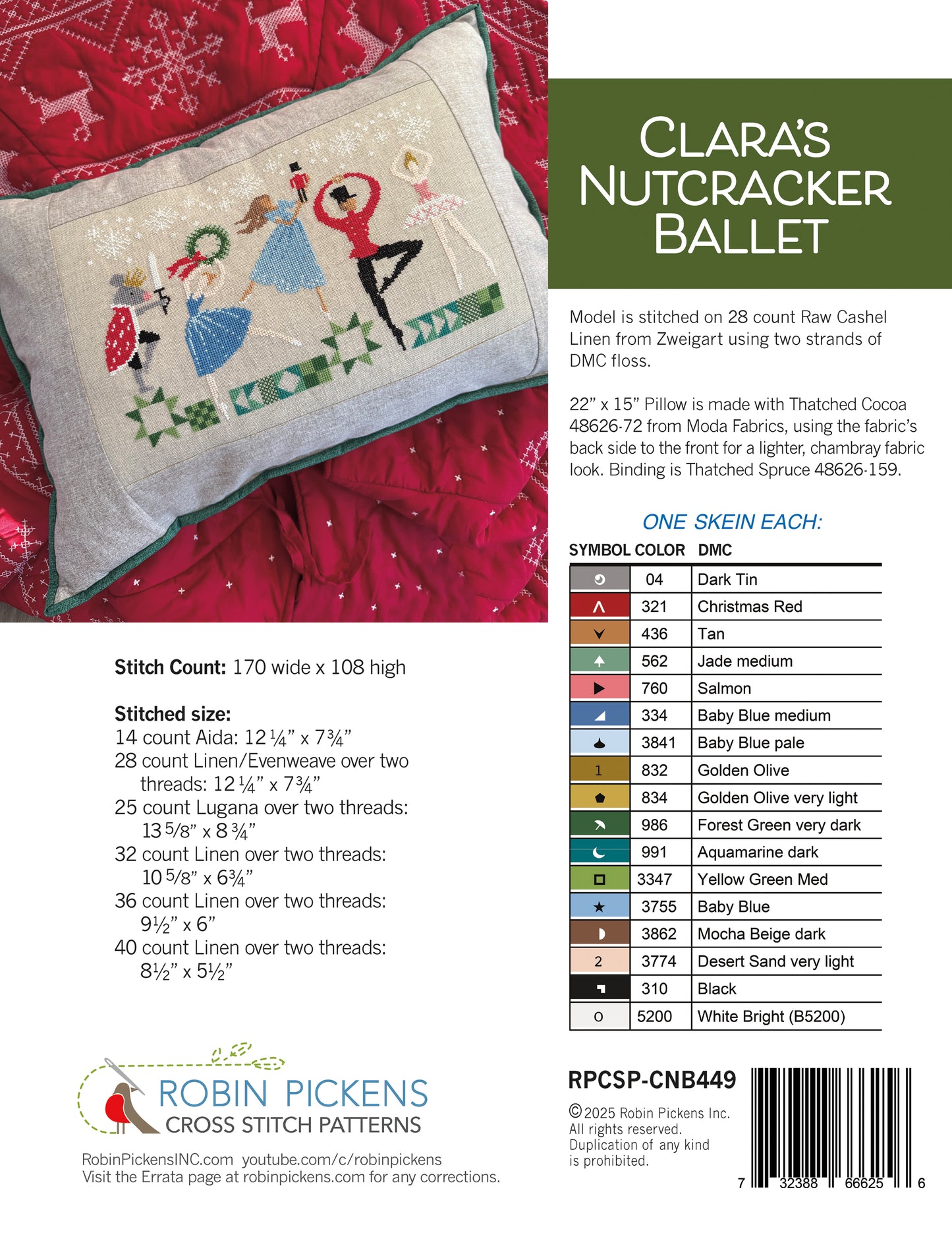 Clara's Nutcracker Ballet Digital PDF Cross Stitch Pattern