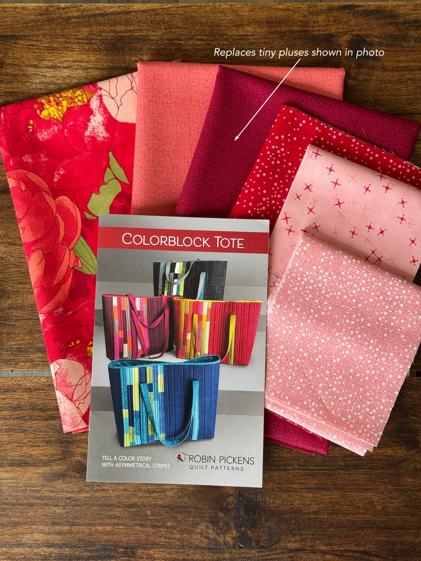 Colorblock Tote Kit - Darling Peonies Ruby colorway.