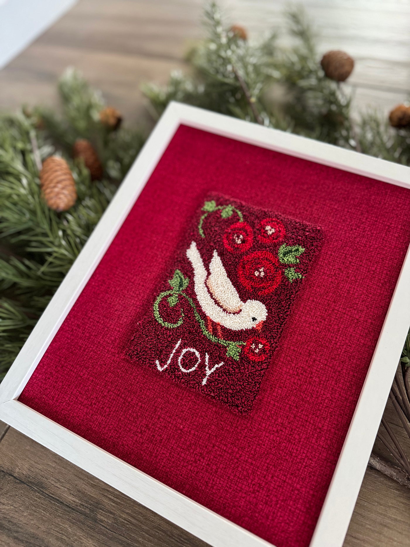 Yuletide JOY Bird Punch Needle Printed Pattern