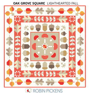 A Quilt KIT of Oak Grove Square in Thatched- LIGHTHEARTED FALL colorway