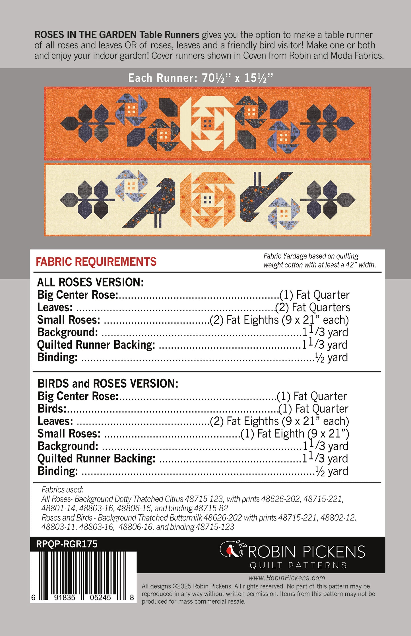 Roses in the Garden Printed Pattern