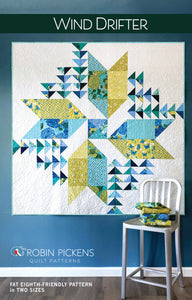 Wind Drifter Quilt Pattern- 2 sizes, Printed Booklet