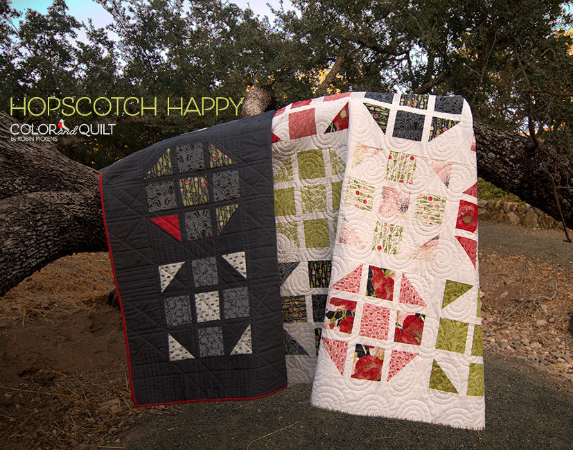 HOPSCOTCH HAPPY Quilt Pattern (printed booklet) by Robin Pickens /King, Queen, Twin, Lap