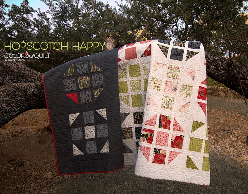 HOPSCOTCH HAPPY Digital PDF Quilt Pattern by Robin Pickens / Layer Cake friendly / King, Queen, Twin and Lap sizes