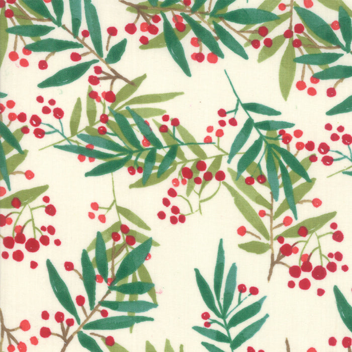 Splendid - Simple Leaves on Cream - Sold by the half yard
