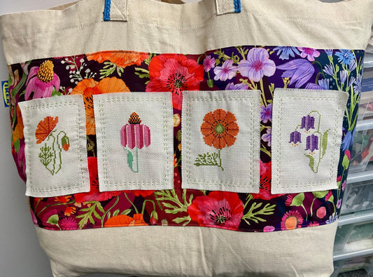 Bag for finishing the Superbloom Bouquet cross stitch project. Bag ONLY!