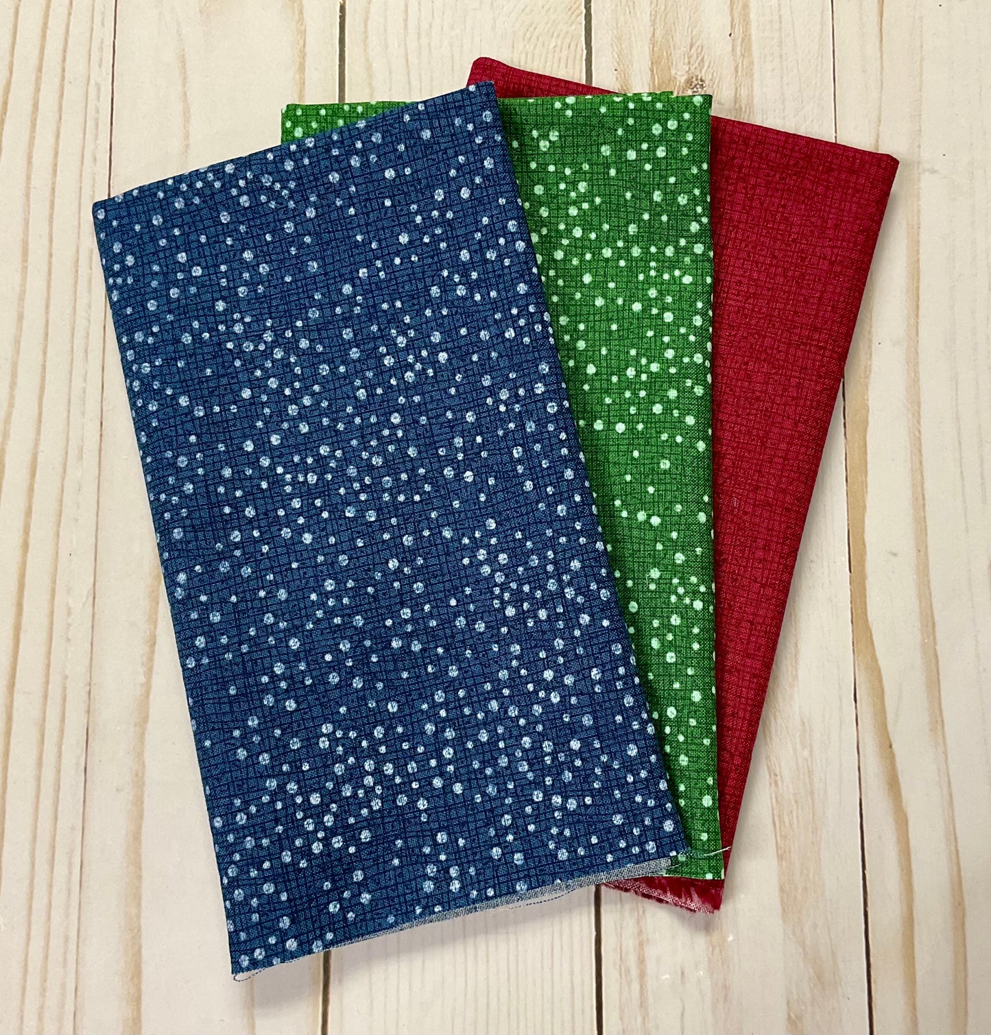 Yuletide Birds finishing bundle of three (3)  12" x 14" FABRIC ONLY!