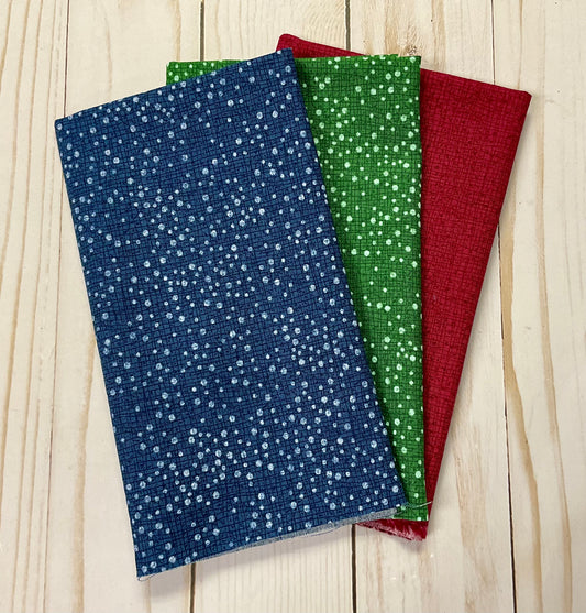 Yuletide Birds finishing bundle of three (3)  12" x 14" FABRIC ONLY!
