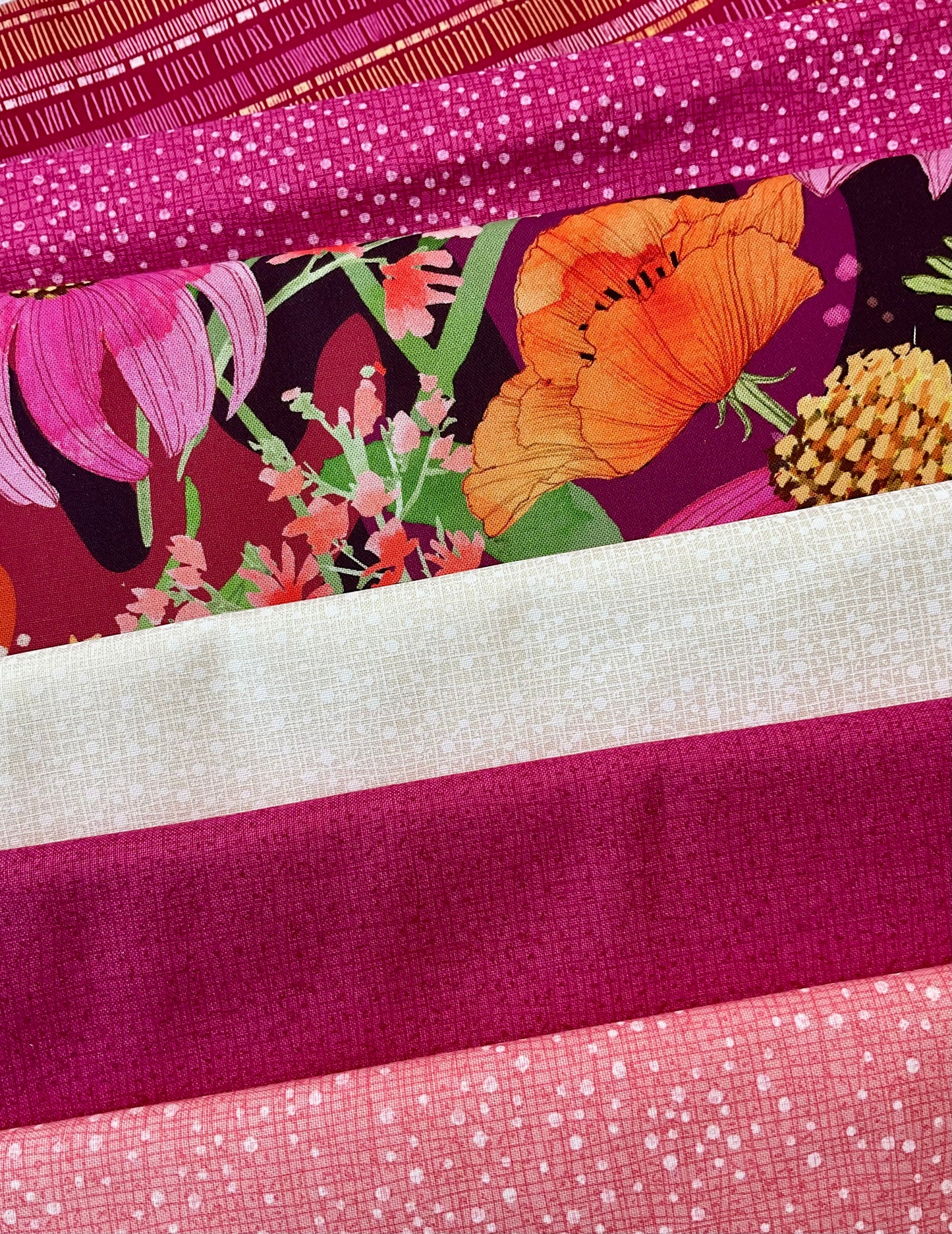 A Quilt Kit of Fiona’s Daisy Chain - Fuchsia