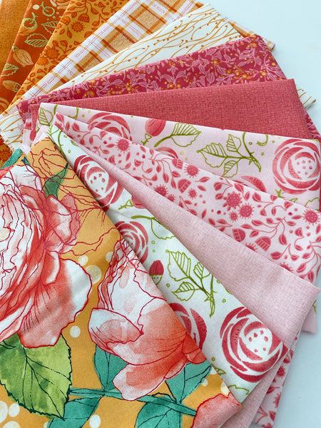 Abby Rose 13 Fat Quarters in pink and orange colorways