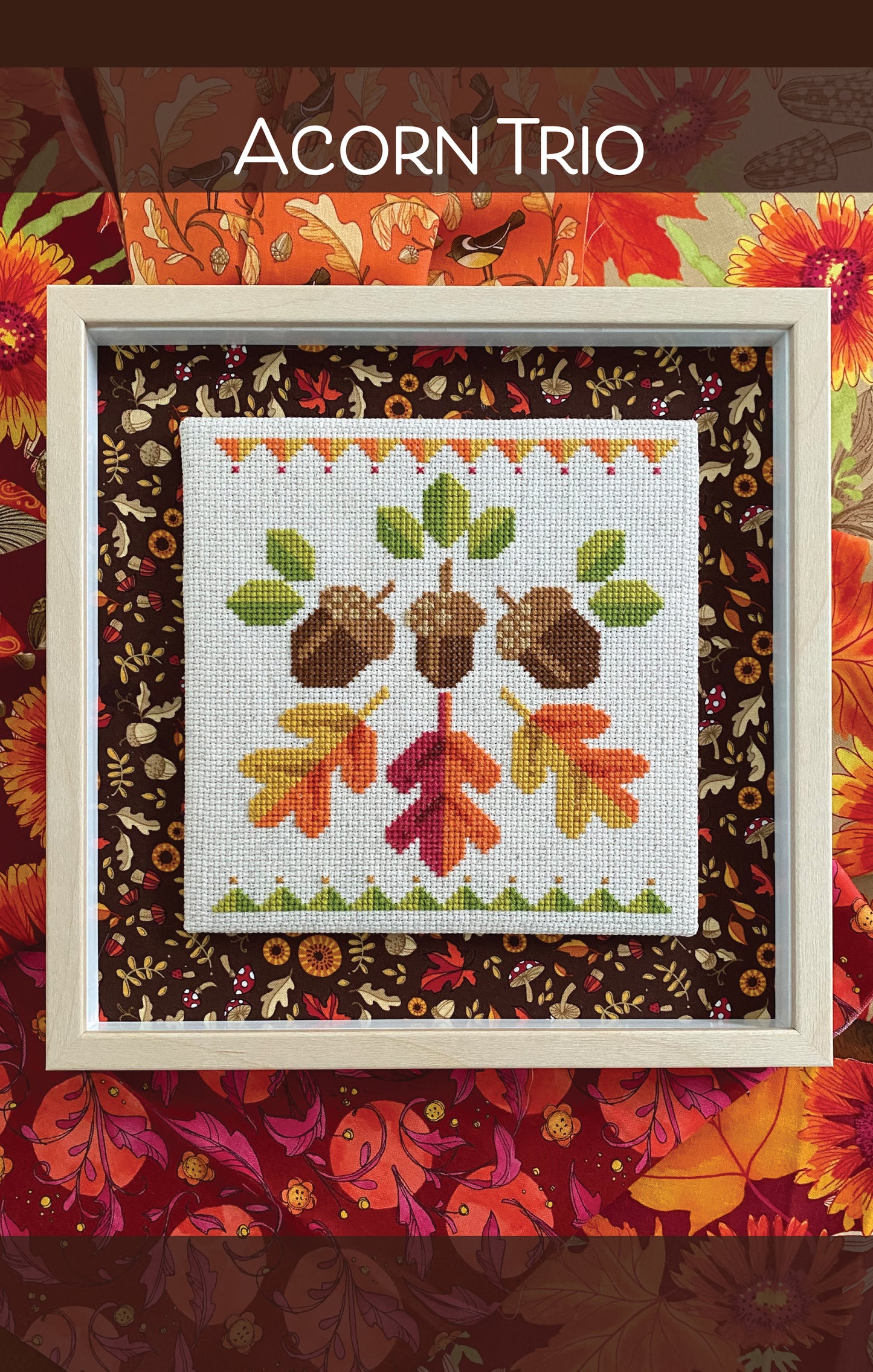 Acorn Trio Cross Stitch Pattern PDF