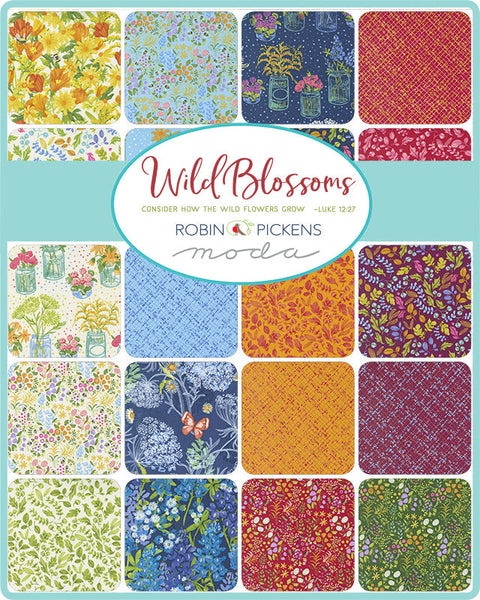 Wild Blossoms Charm Pack of 5" squares from Moda Fabrics and Robin Pickens