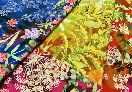 Wild Blossoms Rainbow Panel Yardage - by the 1/2 yard
