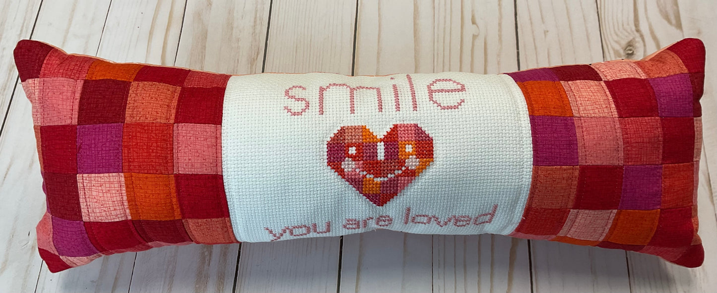 Smile you are loved patchwork fabric pieces for pillow