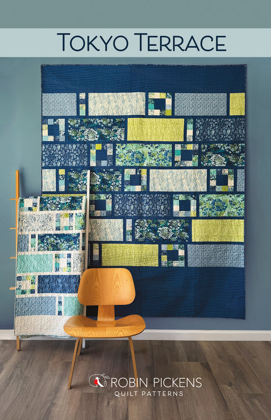 TOKYO TERRACE Digital PDF Quilt Pattern / Twin and Lap size / Easy Fast Quilt