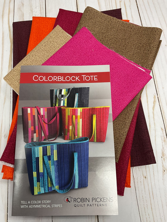 Colorblock Tote - Burgundy colorway