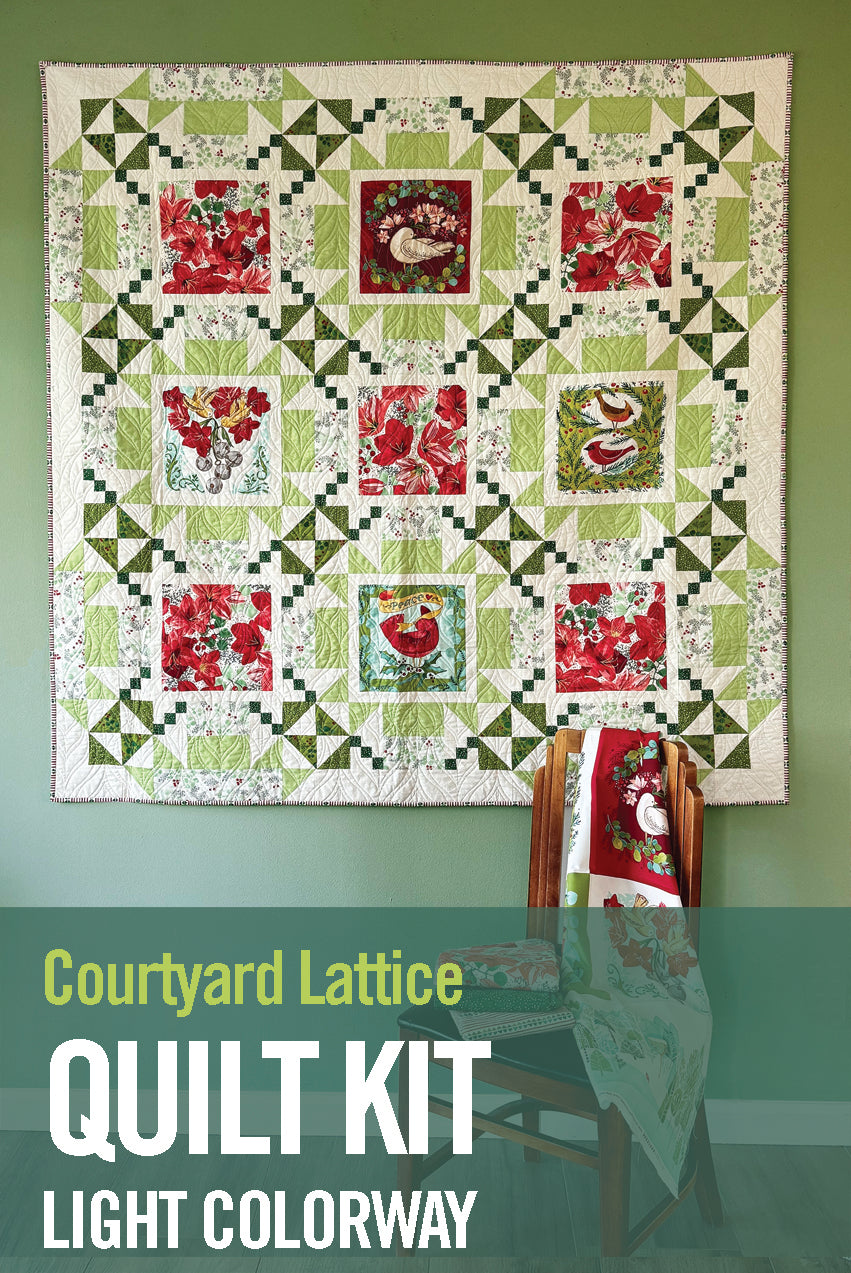 A Quilt Kit of Courtyard Lattice in Light Colorway using Panel