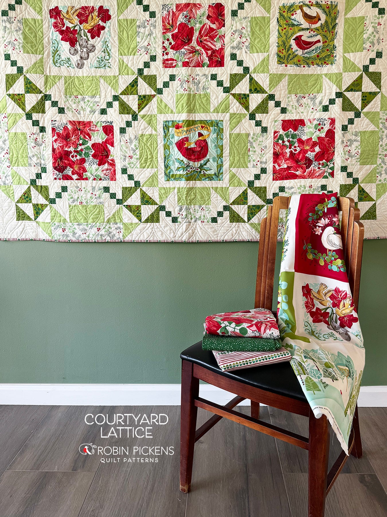 A Quilt Kit of Courtyard Lattice in Light Colorway using Panel