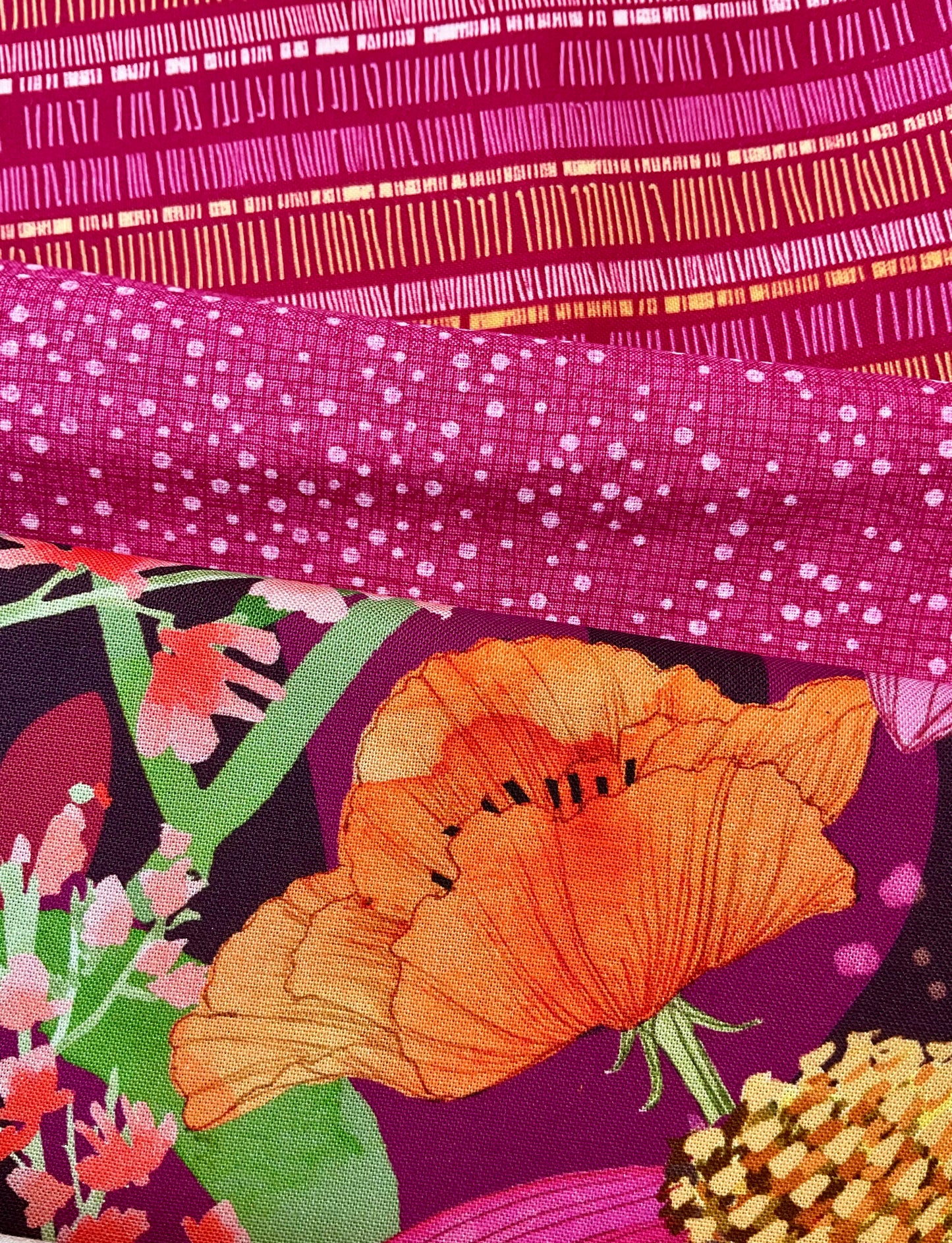 A Quilt Kit of Fiona’s Daisy Chain - Fuchsia