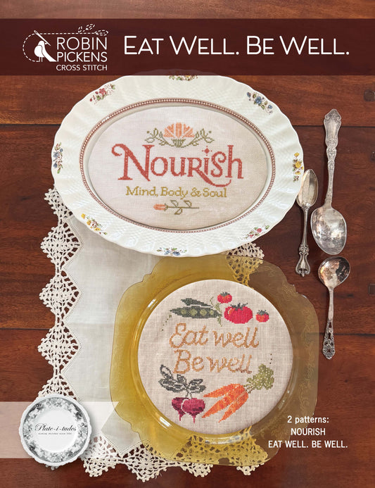 Eat Well, Be Well Cross Stitch Printed Pattern