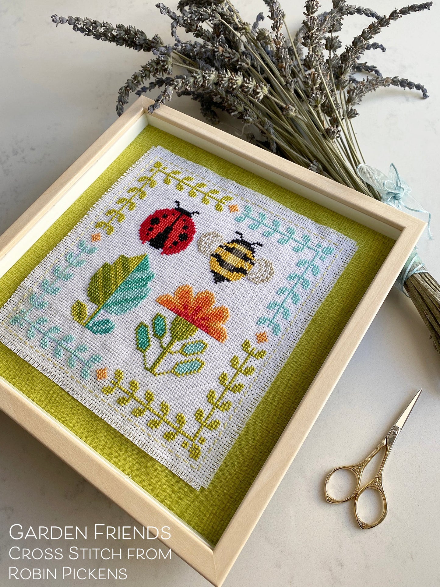 Garden Friends Cross Stitch Printed Pattern