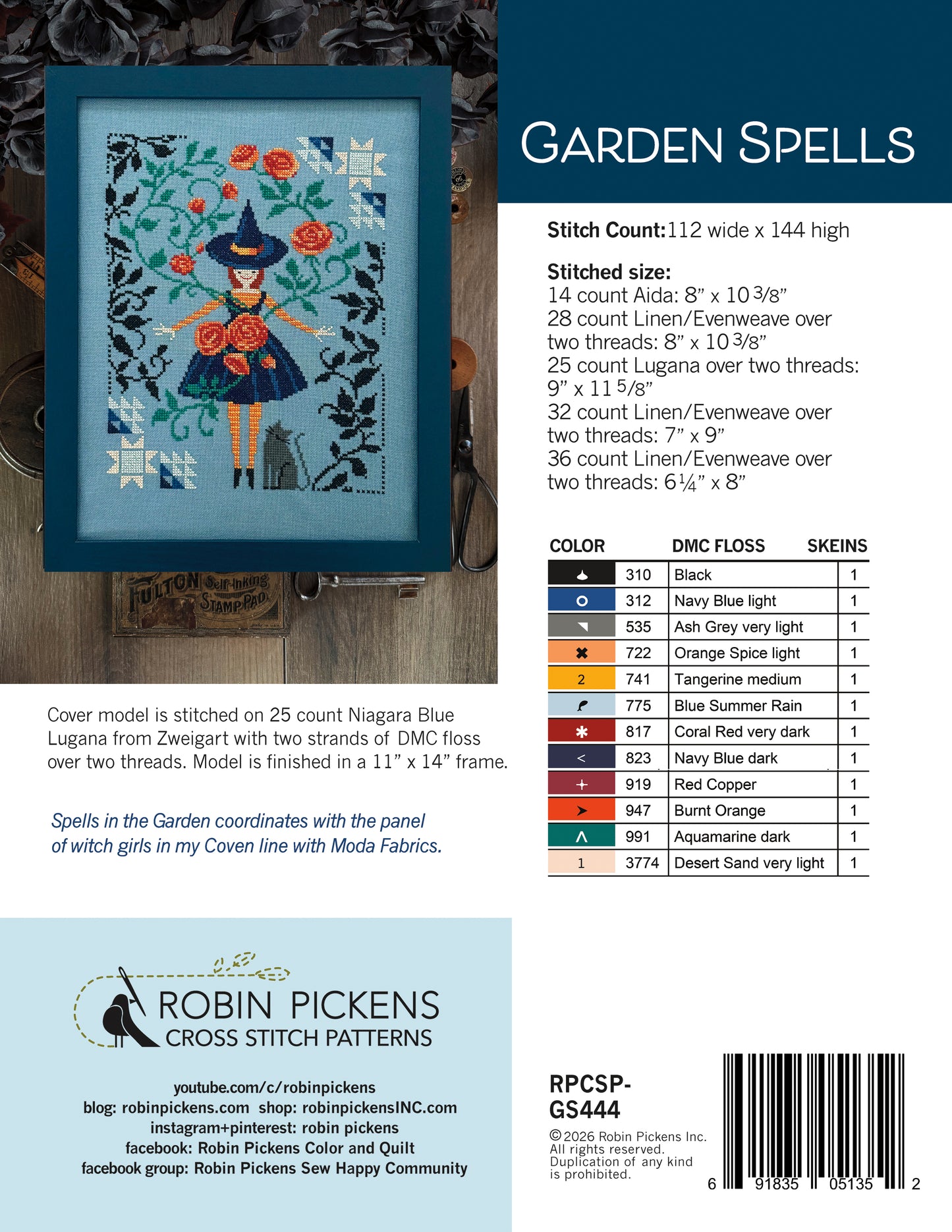 Garden Spells PDF Digital Download Cross Stitch Pattern