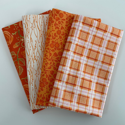 Abby Rose - Orange Coordinates - four 1 Yard Cuts