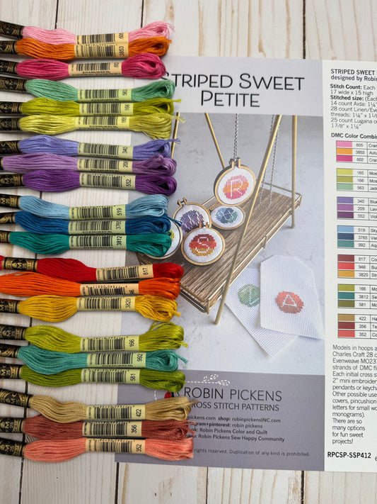 Striped, Sweet, Petite FLOSS packs (3) FLOSS ONLY