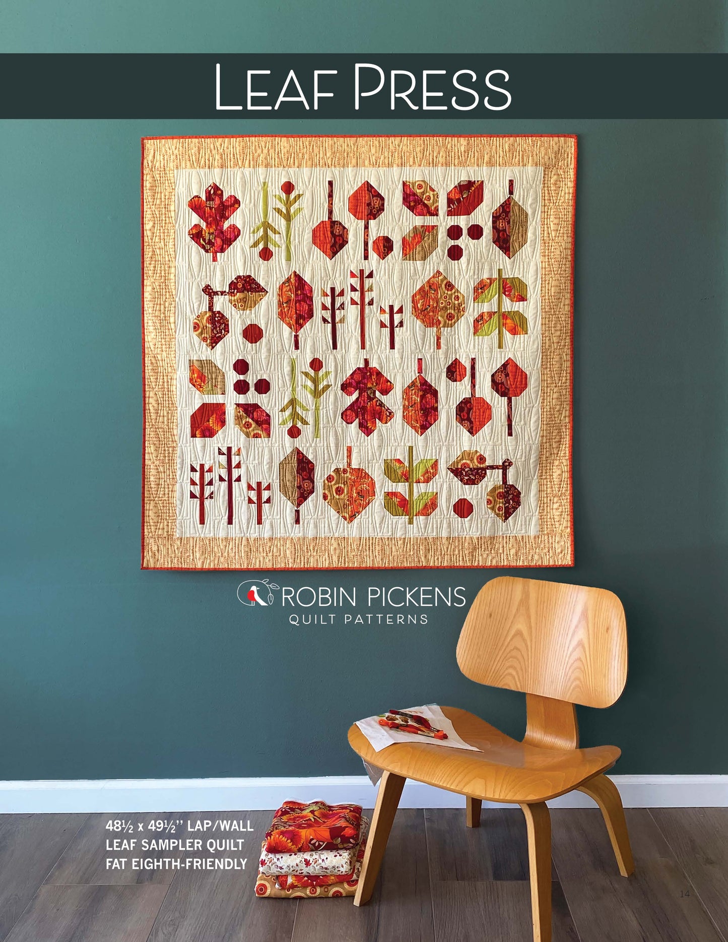 LEAF PRESS Quilt Sampler - digital PDF pattern - Fat Eighth-friendly