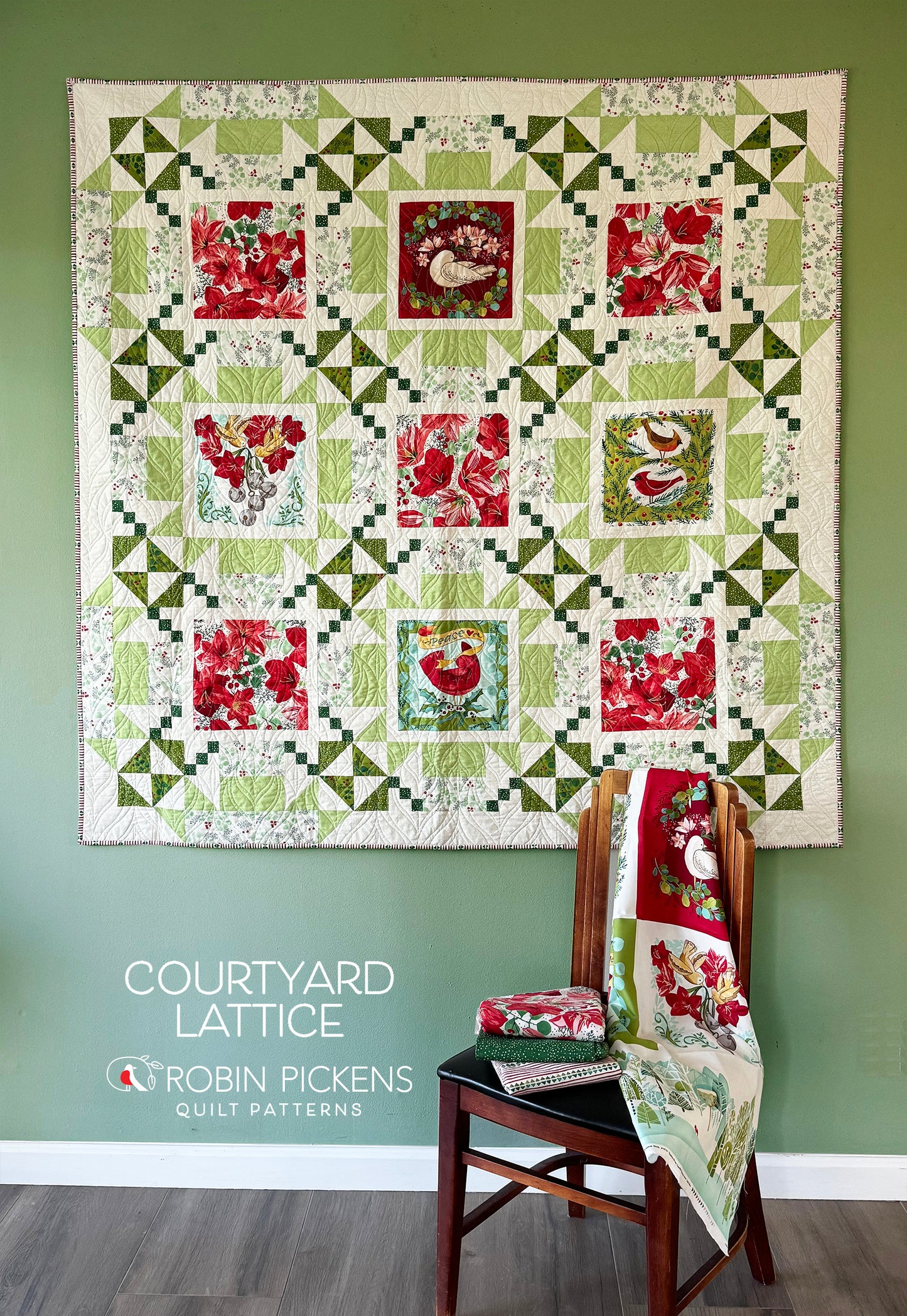 A Quilt Kit of Courtyard Lattice in Light Colorway using Panel