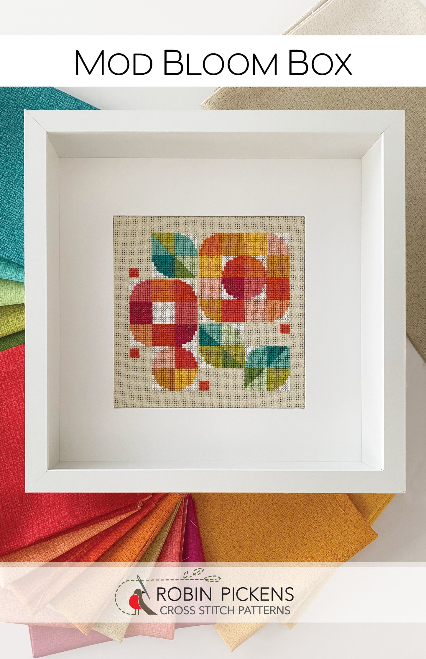 Mod Bloom Box Cross Stitch Pattern PDF