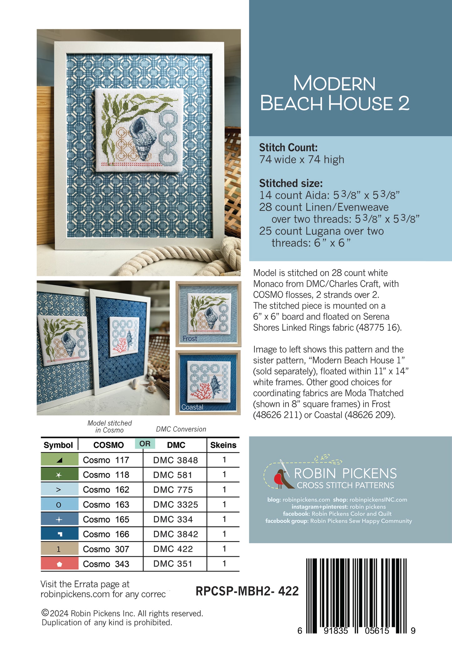 Modern Beach House 2, digital PDF pattern