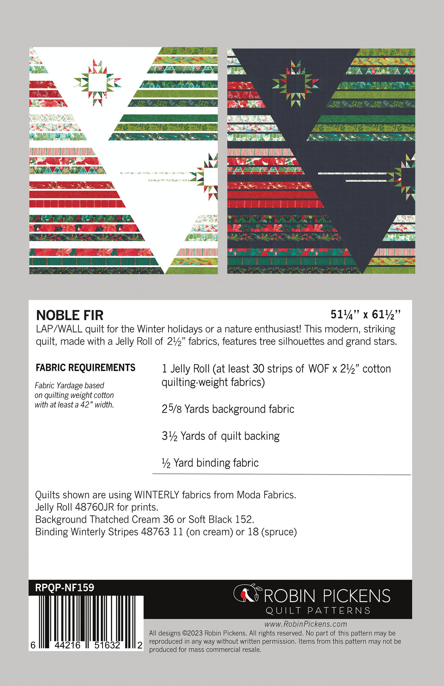 Noble Fir quilt pattern, printed booklet