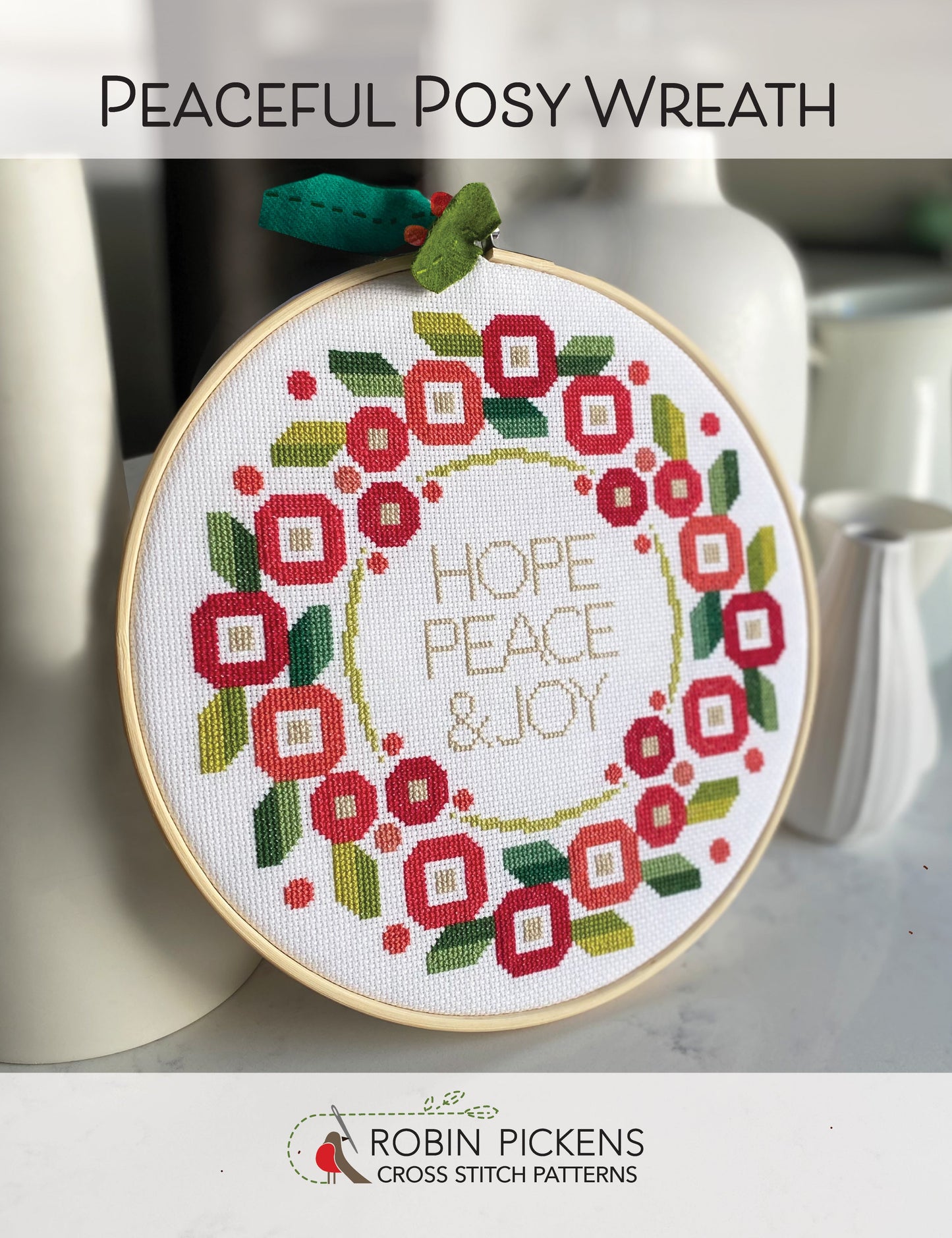 PEACEFUL POSY WREATH Cross Stitch KIT