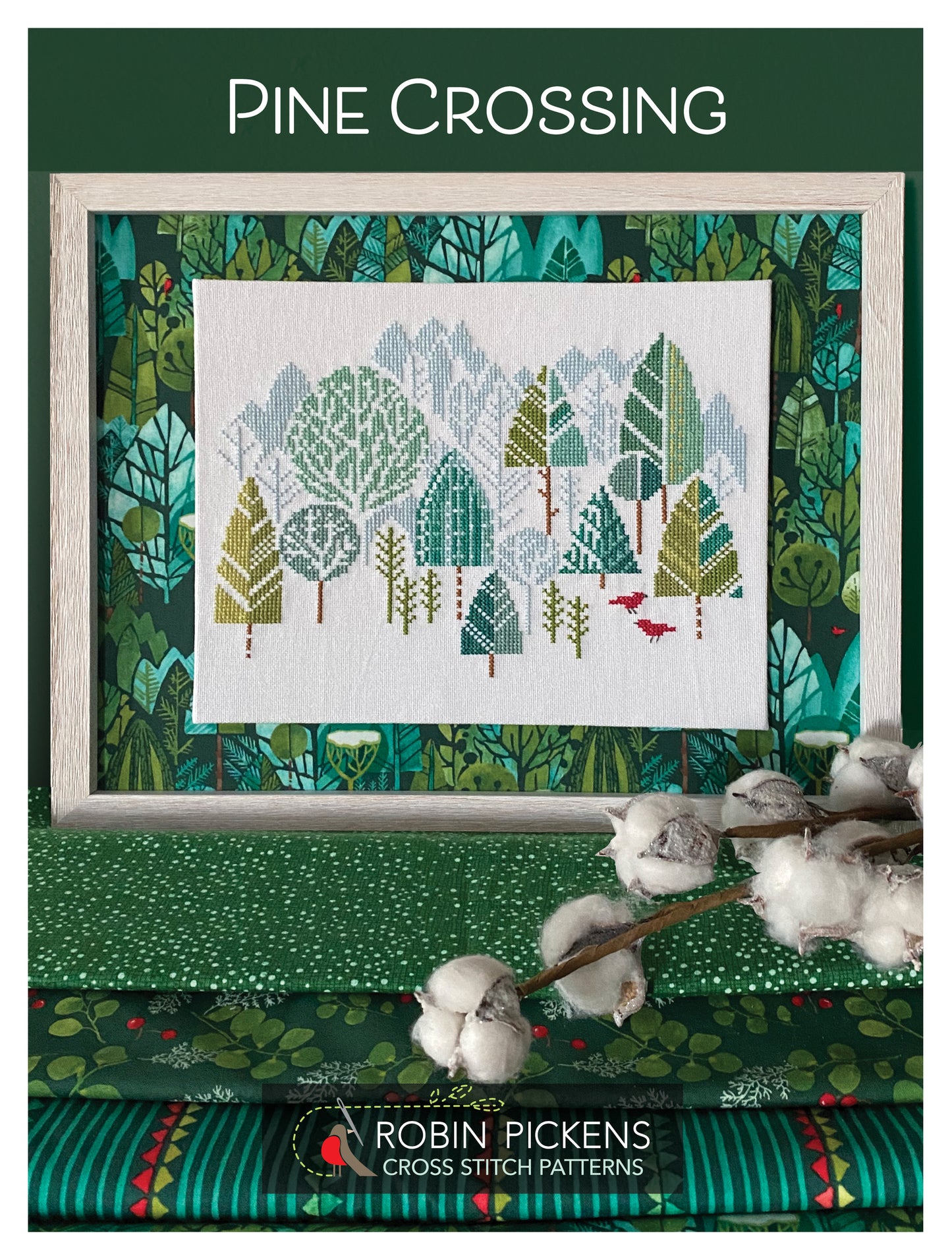 Pine Crossing Stitch Pattern, digital pdf