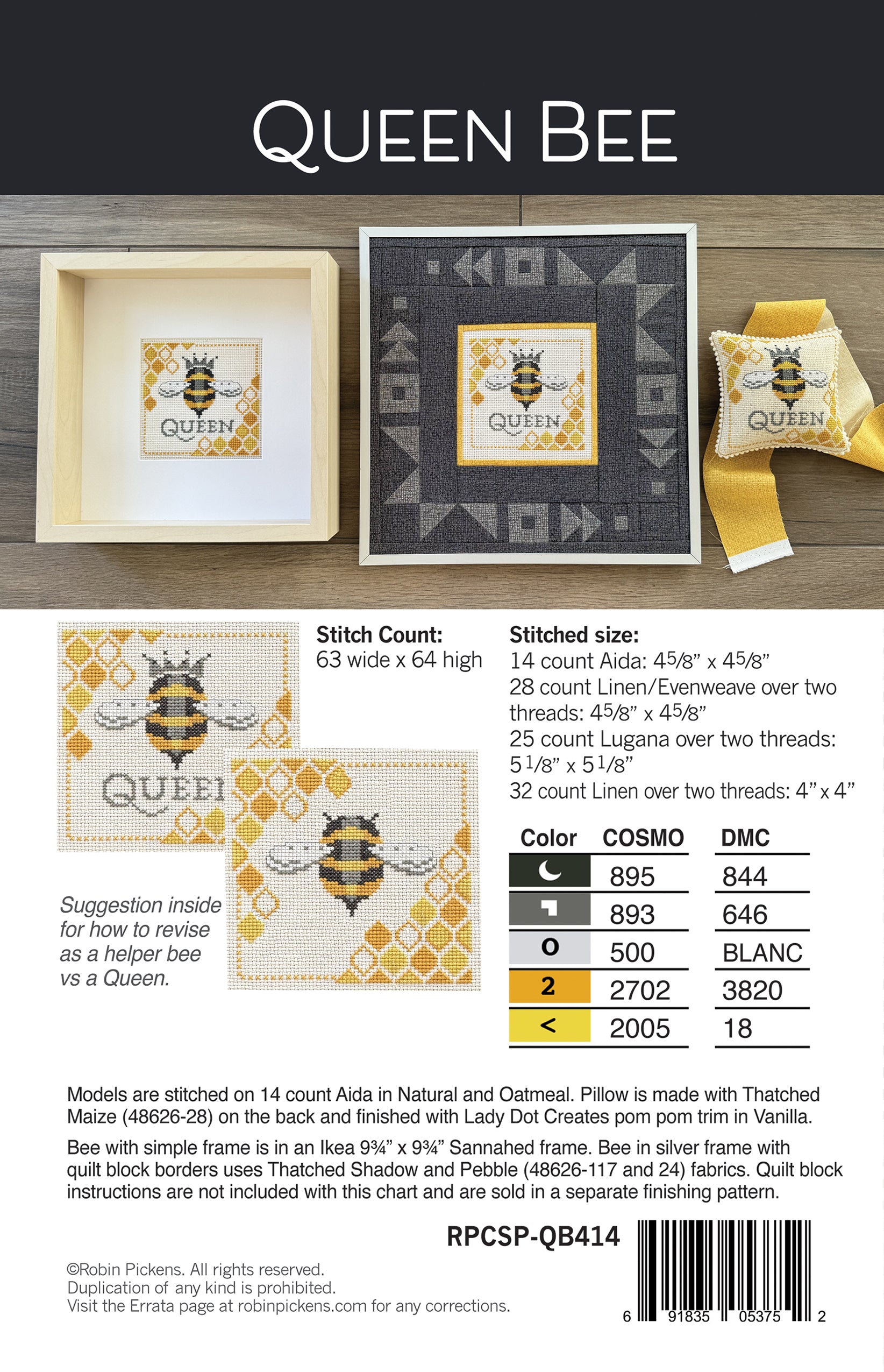 Queen Bee Digital PDF pattern – Robin Pickens