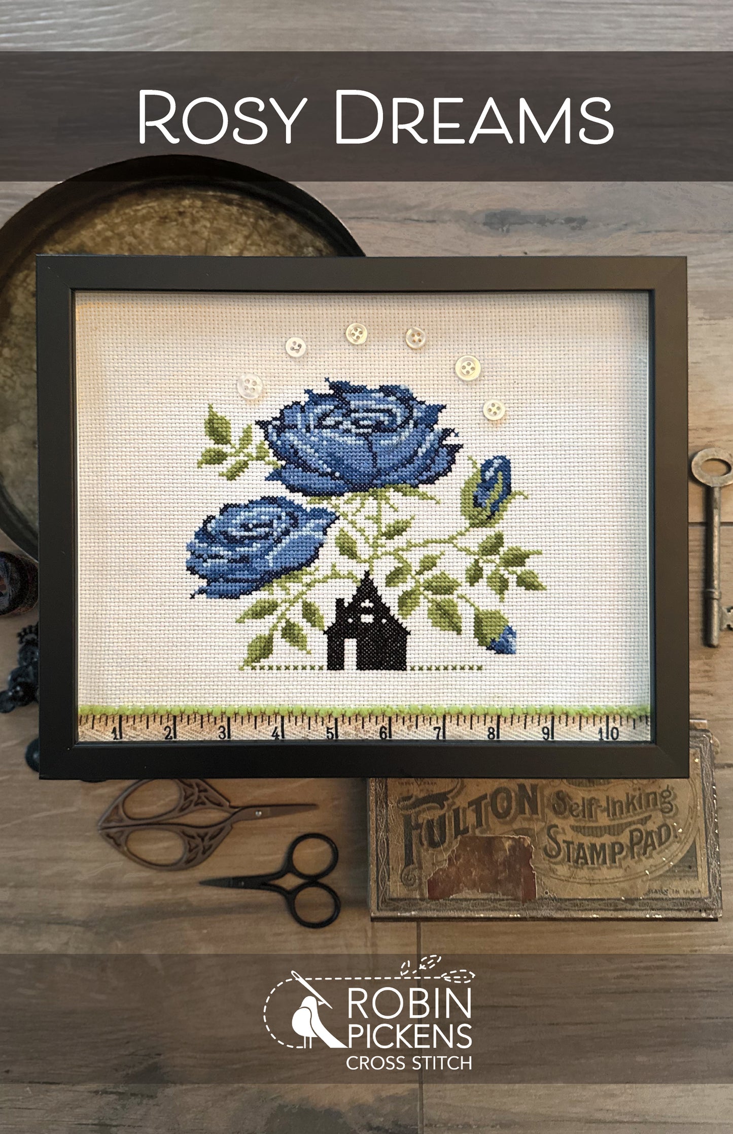 Rosy Dreams Digital PDF Cross Stitch Pattern