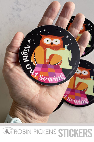 Night Owl Sewing Sticker