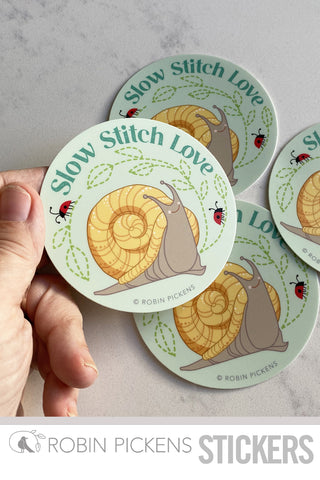 Slow Stitch Love Snail Sticker