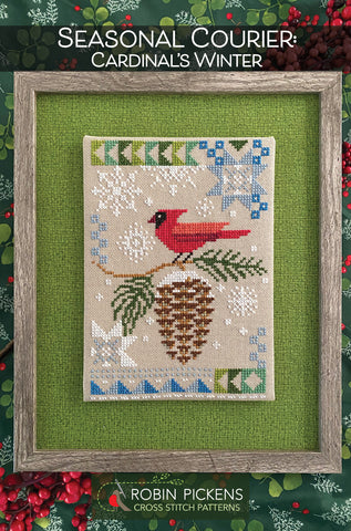 Seasonal Courier: Cardinal's Winter Cross Stitch PDF Pattern