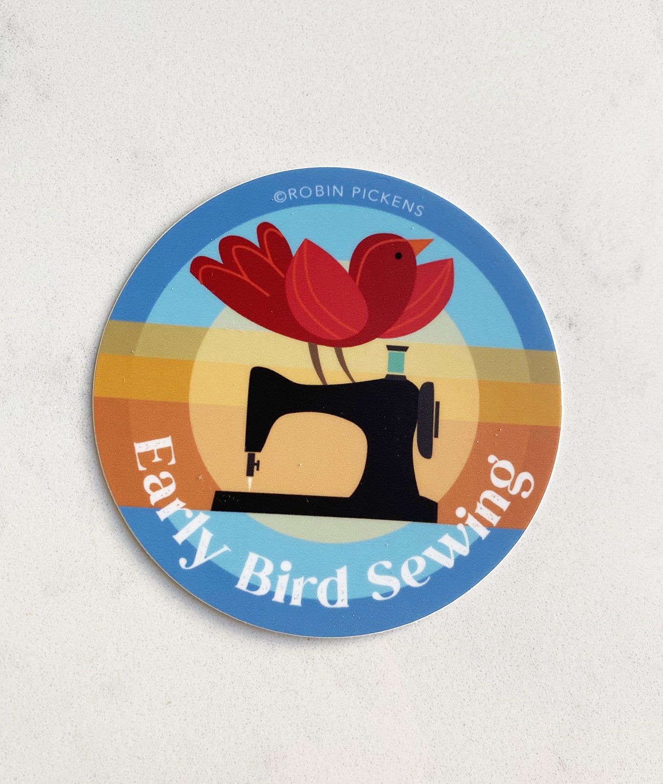 Early Bird Sewing Sticker