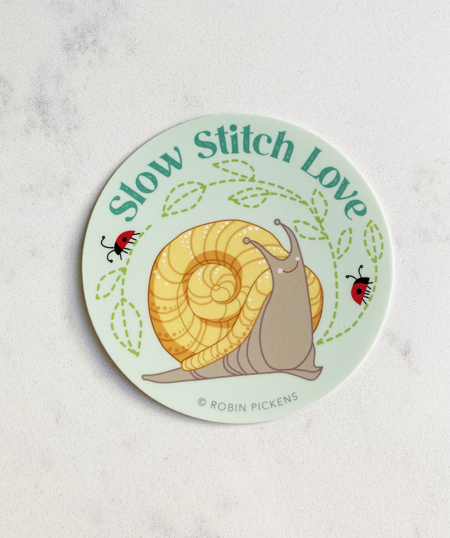 Slow Stitch Love Snail Sticker