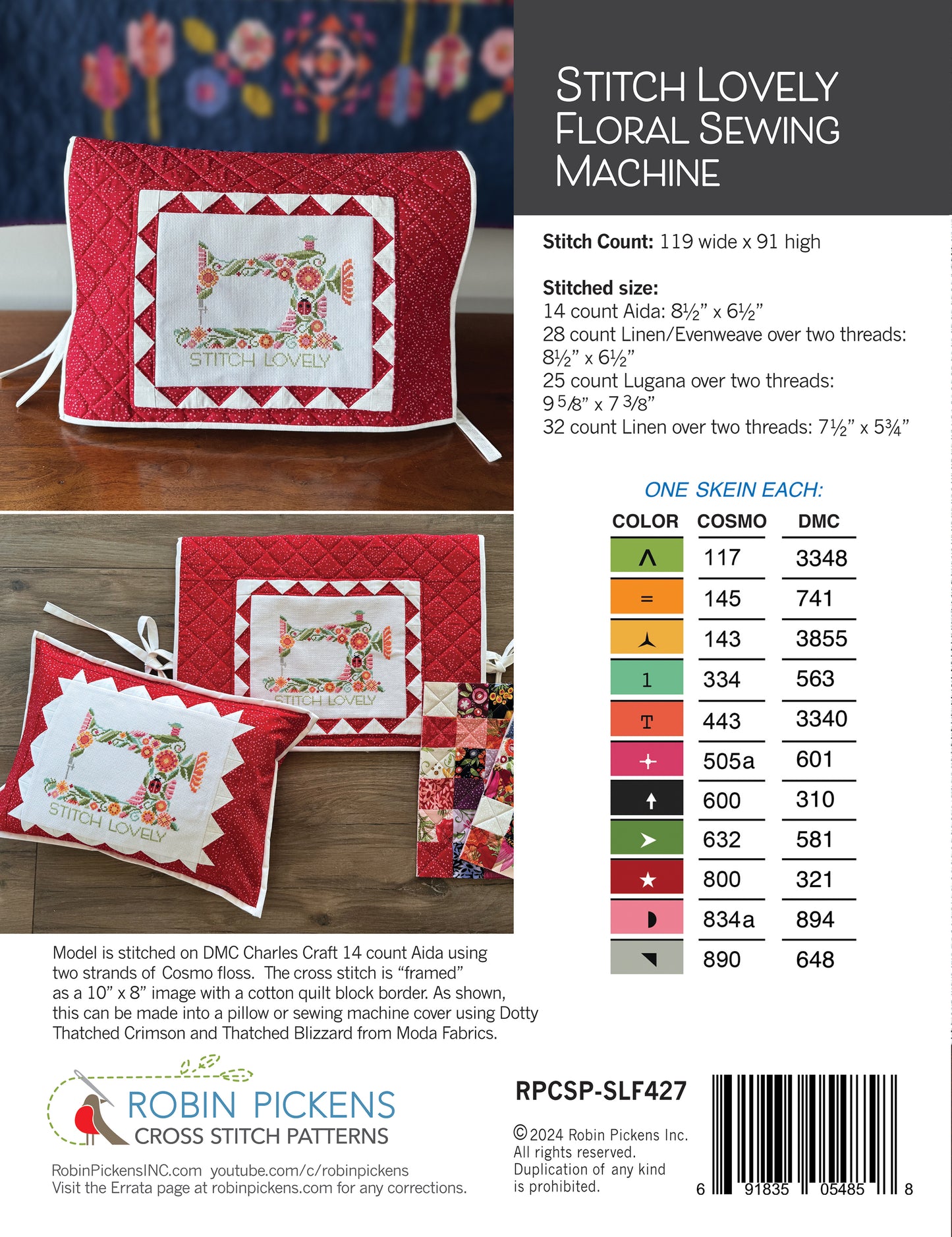 Stitch Lovely Floral Sewing Machine, printed pattern