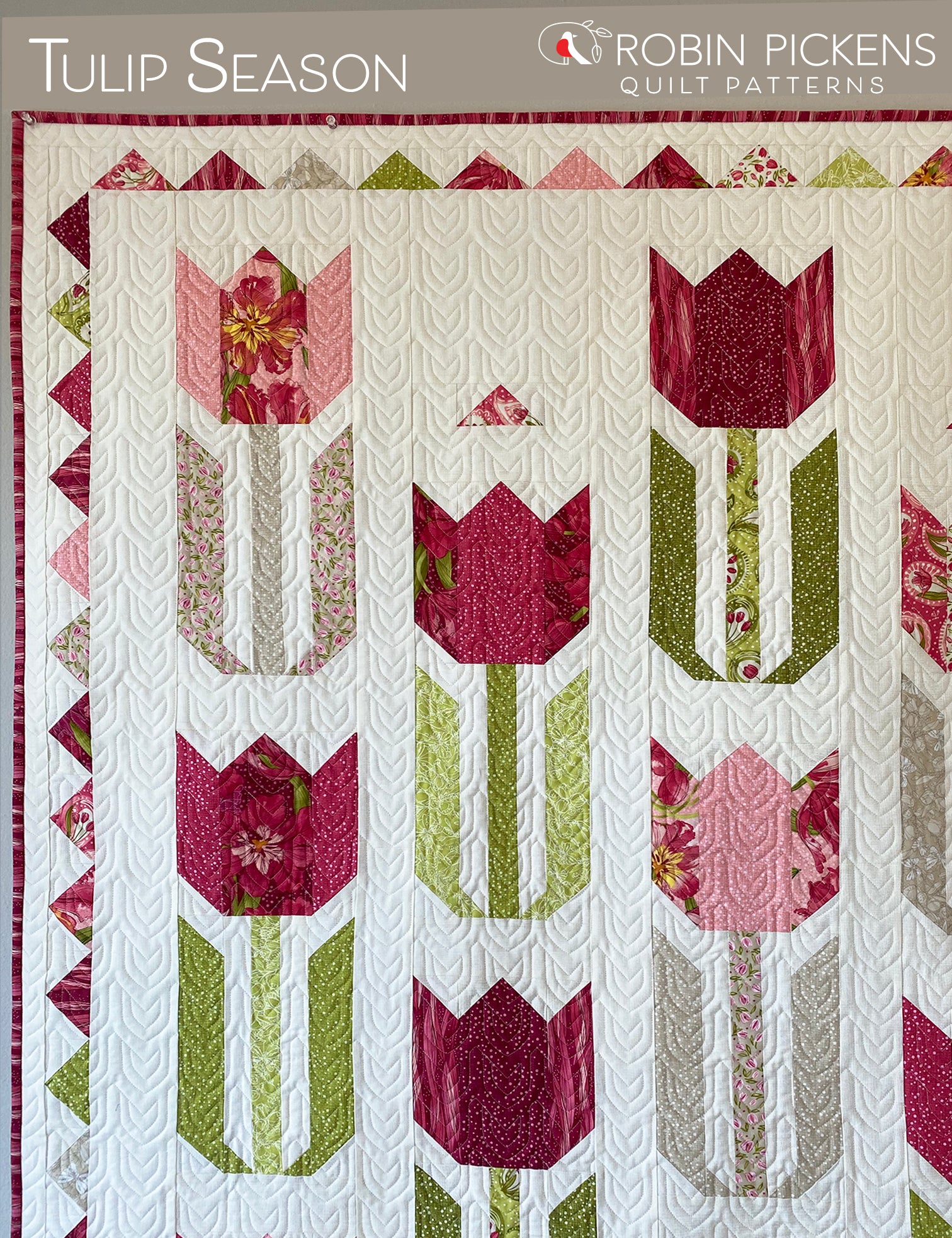 Tulip Season quilt in Tulip Tango by Robin Pickens