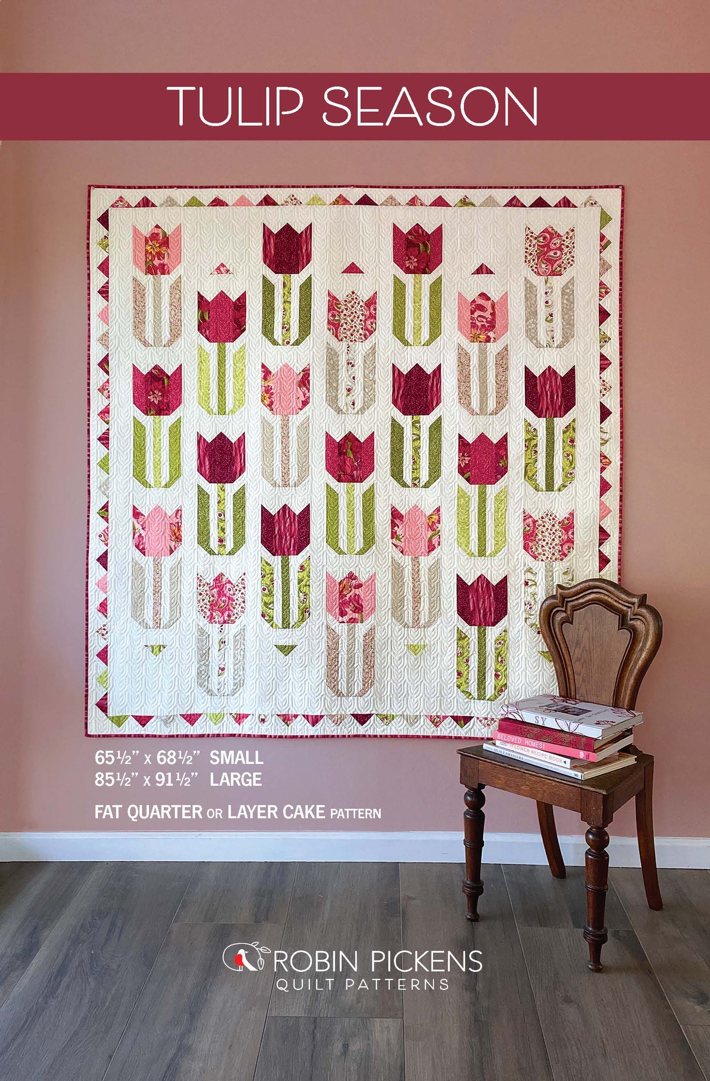 Tulip Season quilt kit in Tulip Tango by Robin Pickens