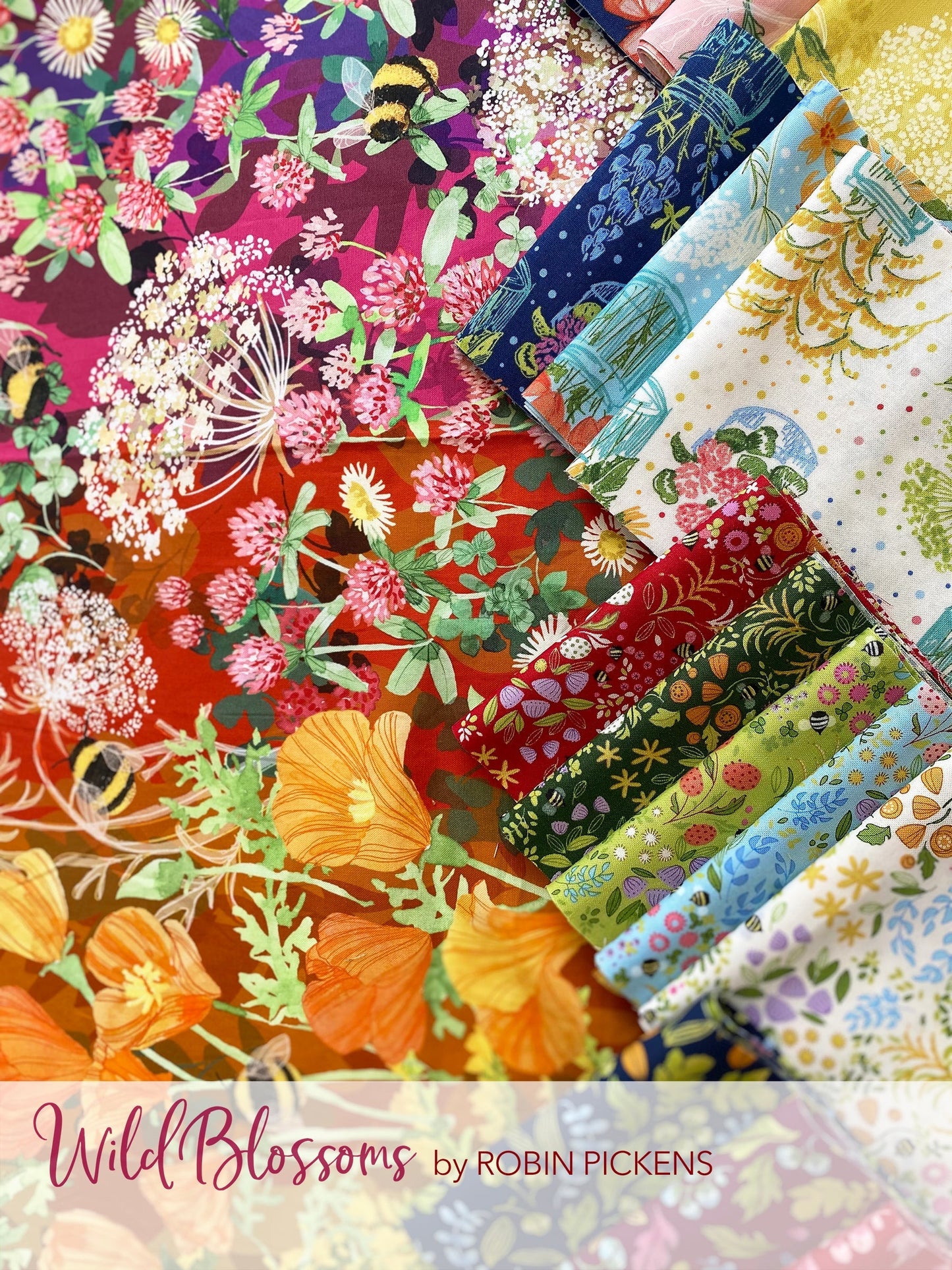 Wild Blossoms Charm Pack of 5" squares from Moda Fabrics and Robin Pickens