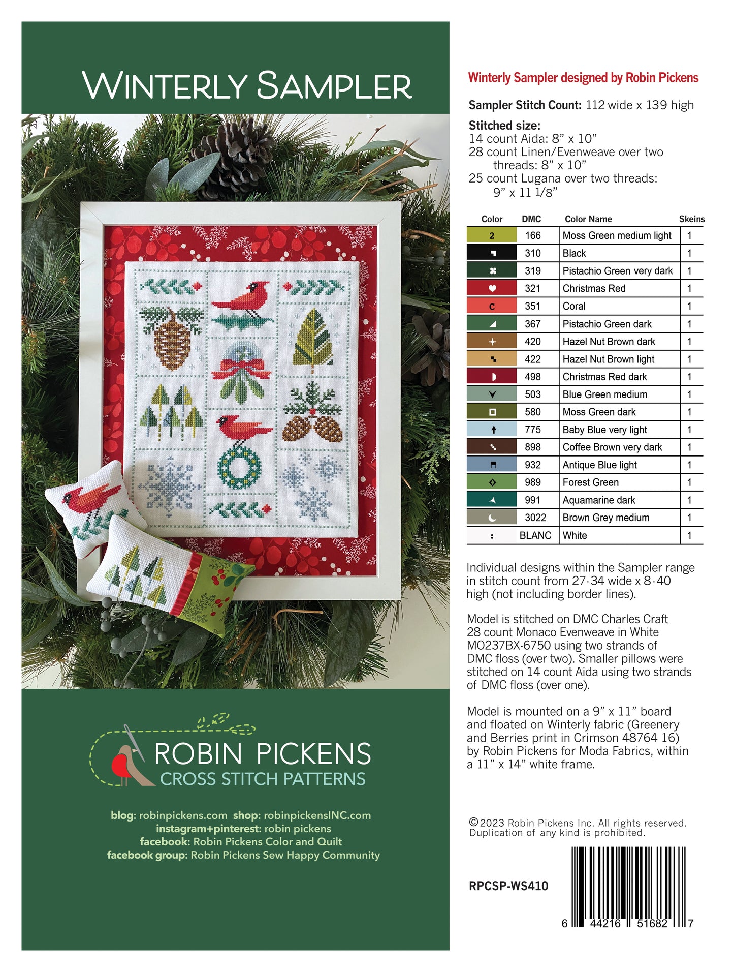 Winterly Sampler Cross Stitch PDF Pattern