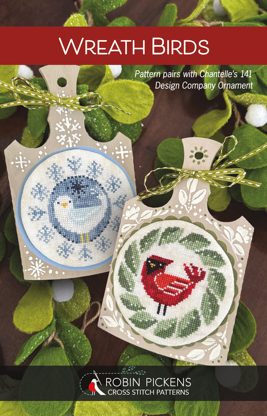 Wreath Birds Cross Stitch Printed Pattern