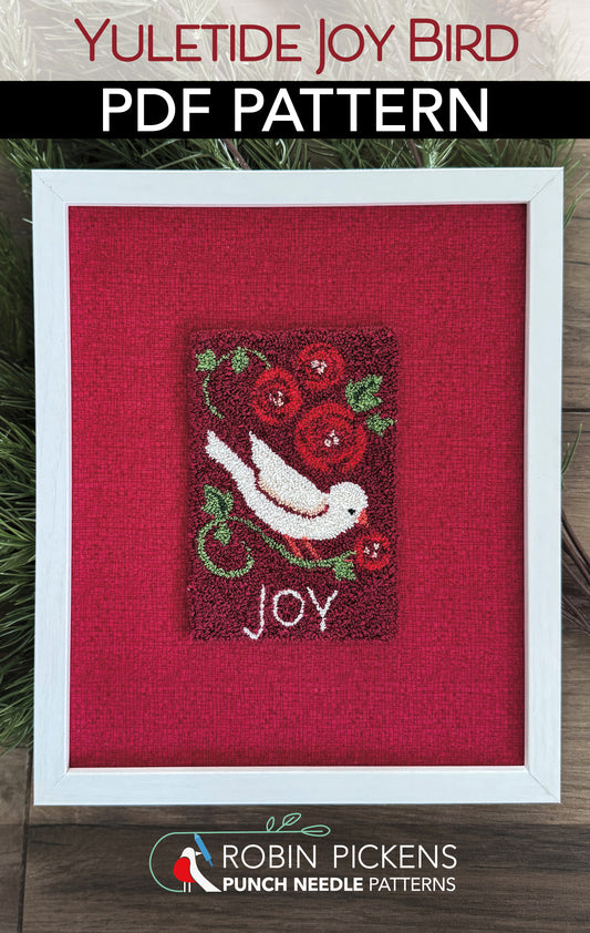 Yuletide JOY Bird Punch Needle Digital PDF Pattern